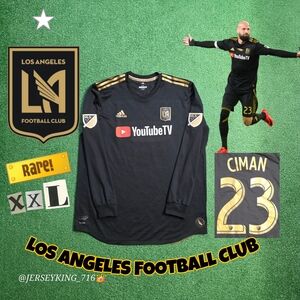 Adidas LAFC Laurent Ciman#23 2018/2019 Authentic Long Sleeve Home Jersey Rare